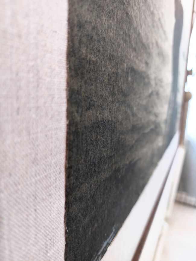 focus sur la texture d'une toile imprimée