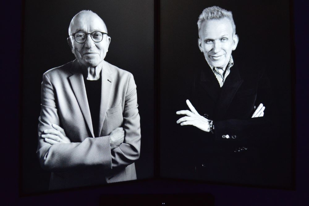 portraits en noir et blanc de Stéphane Kélian et de Jean Paul Gaultier