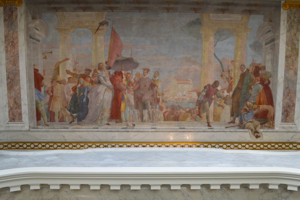 fresque de Tiepolo représentant des festivités à Venise