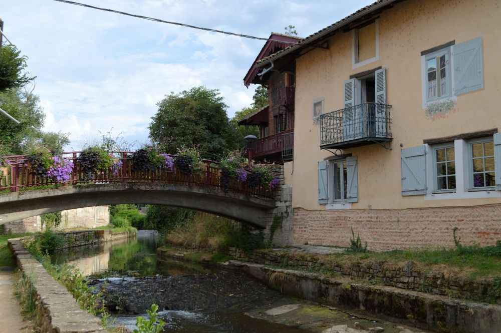 petit pont sur la rivière à Chatillon sur Chalaronne