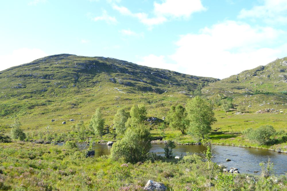 paysage très vert en moyenne montagne avec une rivière