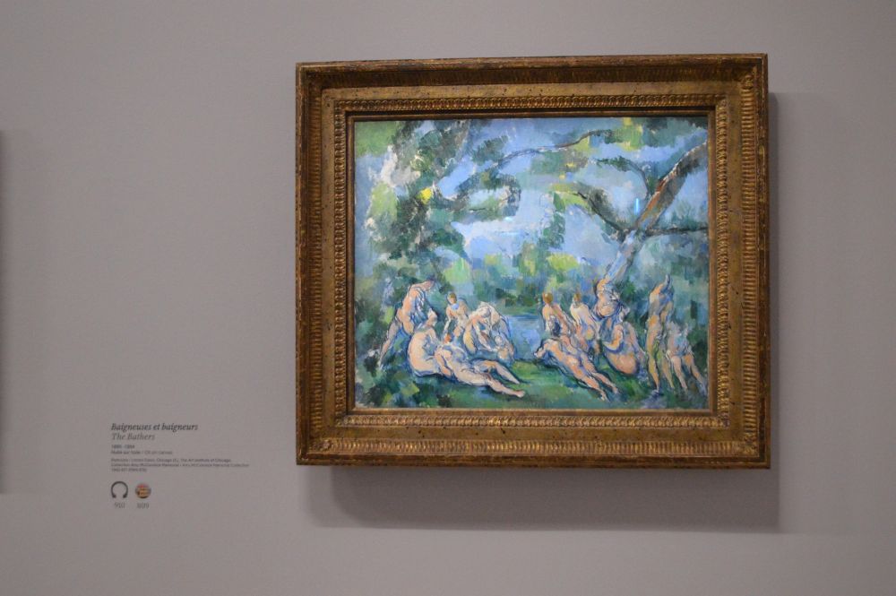 tableau de Paul Cezanne représentant des baigneurs et des baigneuses