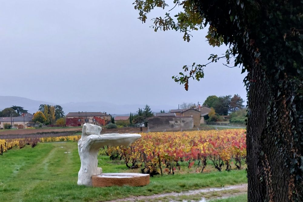 "Géo Empathie" , œuvre d'art contemporain in situ à Saint Germain Nuelles dans le Rhône