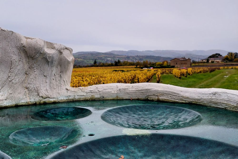 "Géo Empathie" , œuvre d'art contemporain in situ à Saint Germain Nuelles dans le Rhône