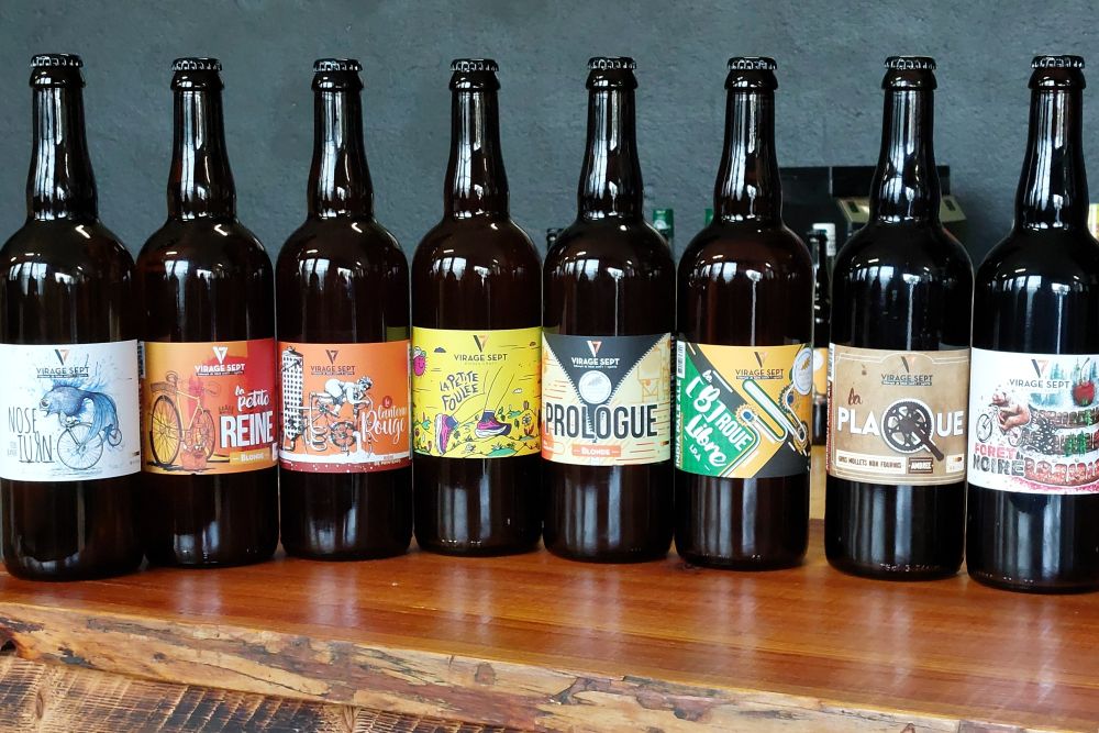 bouteilles de bières de la brasserie Virage Sept