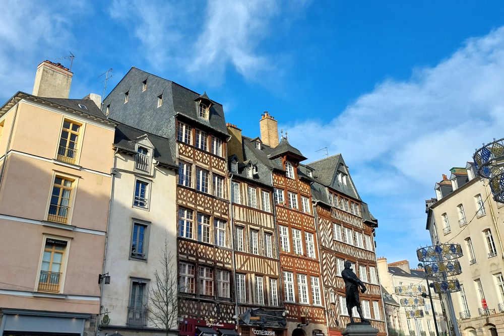 Maisons à pans de bois dans les rues de Rennes