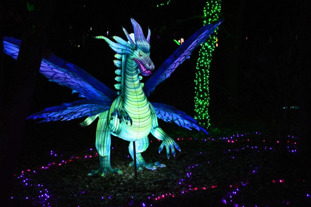 Sculptures lumineuses en forme de dragon
