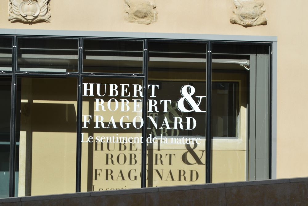 Entrée de l'exposition Hubert Robert & Fragonard, le sentiment de nature au musée de Valence