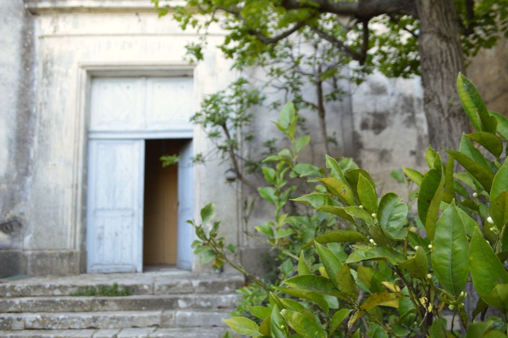 dans le jardin du temple de Lussan