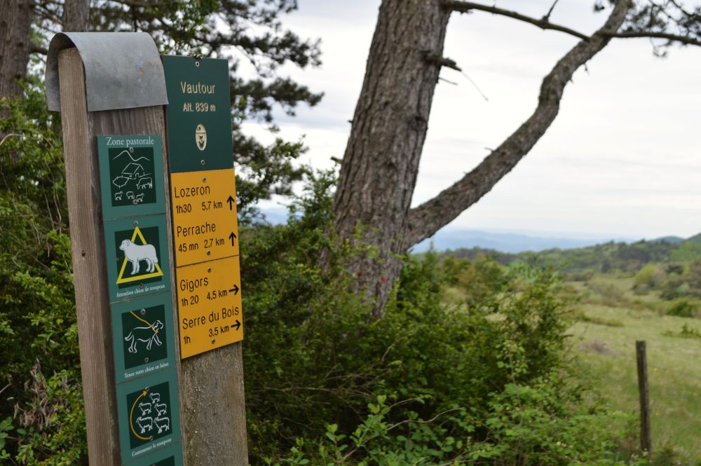 panneau directionnel de randonnée