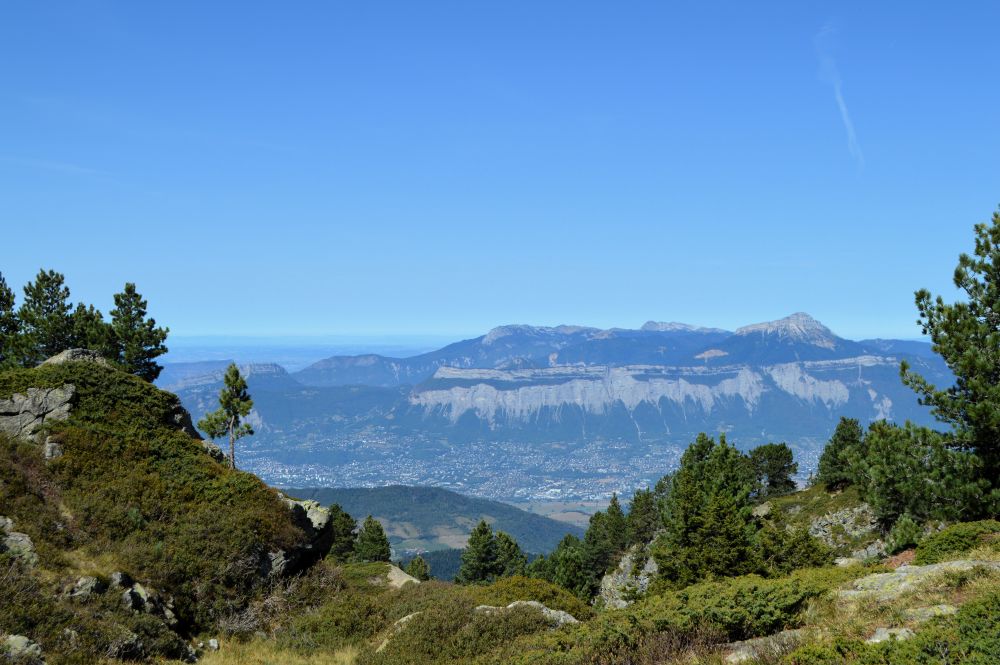 vue sur Grenoble et la Chartreuse depuis Belledonne